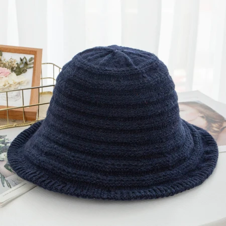 Navy Blue HT2659 осенне-зимняя женская шапка высокого качества дамская зимняя Панамка Новая модная упакованная меховая женская шапка шерсть Панамы - Цвет: Navy Blue
