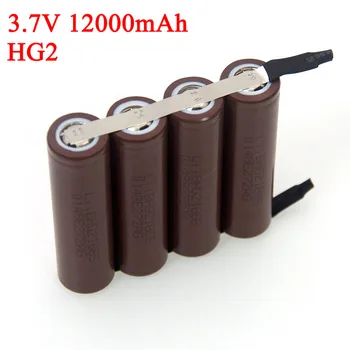 

3.7V 1S 12000mAh HG2 Lithium Battery Pack LED Light Fishing Bluetooth Speaker 4.2V Welded Nickel Sheet DIY Battery