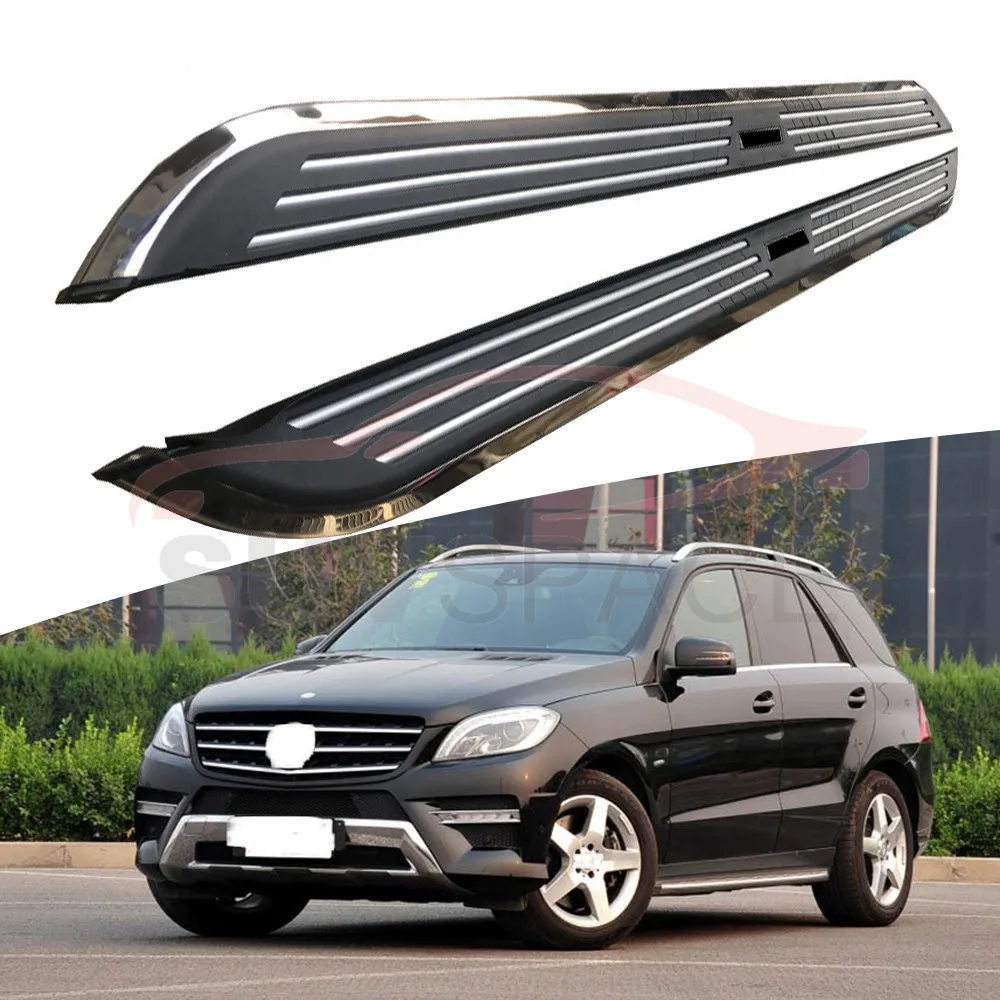 Боковой Шаг подходит для Mercedes Benz W164 ML 2006-2012 Беговая доска nerf бар 2 шт. левый и правый алюминиевый боковой шаг боковая педаль