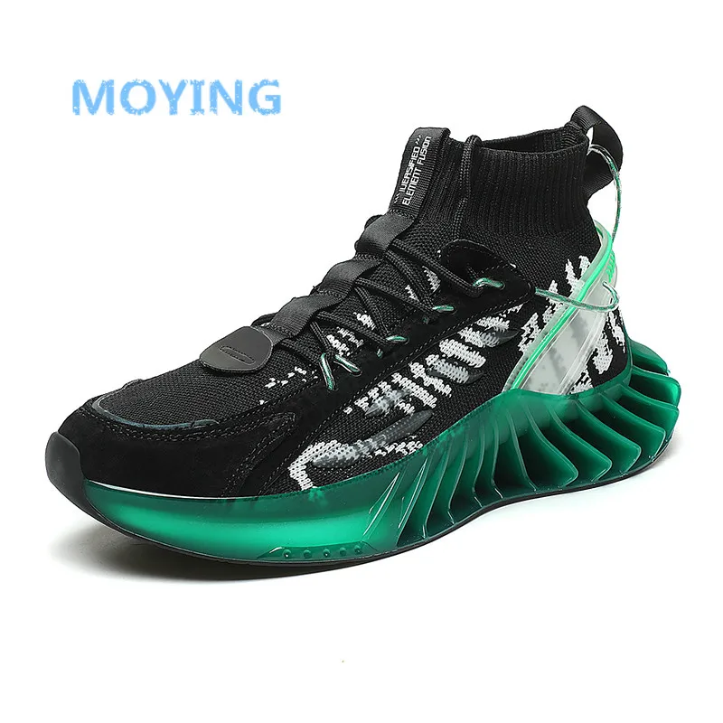 Trendy Blade Running Shoes for Men Breathable Mesh Reflective Sneakers Antiskid Damping Outsole Sport Training Zapatillas | Спорт и