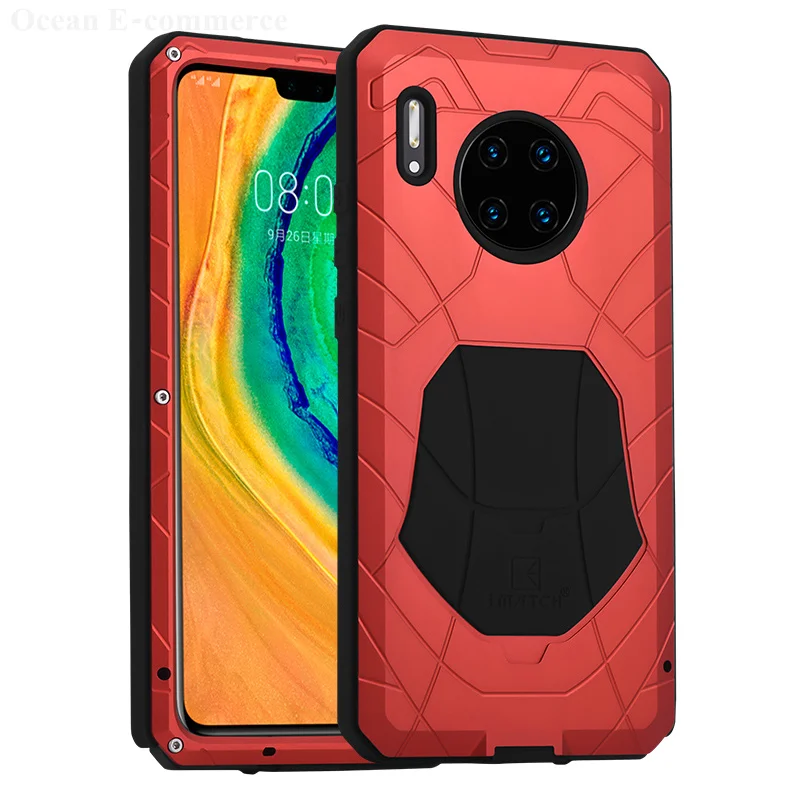 Imatch для huawei mate 30 Pro Чехол для Телефона Жесткий Алюминиевый металлический чехол с полной защитой ударопрочный Прочный корпус - Цвет: Красный
