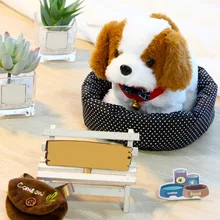 Электронные Домашние животные робот собака прогулки интерактивная игрушка с гнездом веревка для детей подарки на день рождения