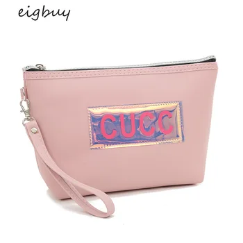 

2020 New Cosmetic Bag Creative Pu Storage Bag Japan and South Korea Letters Ms. Cosmetic Bag Cosmetic Travel Bag Makeup Pouch