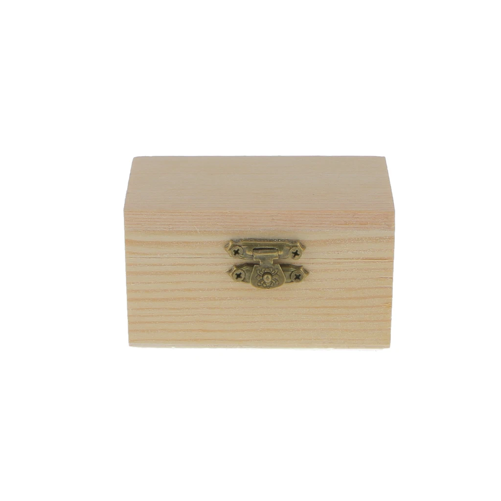Unfinished Unpainted Plain Wooden Box With Lid for Arts Crafts Hobbies Home Décor Joyeros Organizador De Joyas