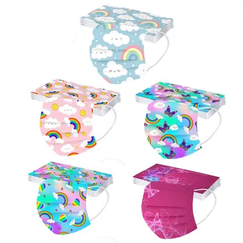 

50pcs Children's Pollution Mask Disposable Outdoor Sport Face Mask Personal 3ply Non-woven Ear Loop Mouth Masks Mascarilla