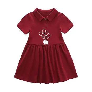 

Y135 summer girl outfits 1-3 years old girl Pleated dress lapel short sleeve red dress baby girl Korean princess dress green