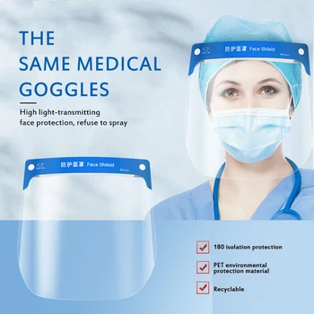 

splash-proof and dustproof mask head-mounted transparent protective mask adjustable protective mask full face mask