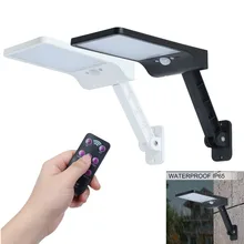 Светодиодный светильник на солнечной батарее с дистанционным управлением 48 Светодиодный s Открытый водонепроницаемый Солнечный садовый свет PIR датчик движения солнечные светильники Солнечная настенная лампа 3 режима