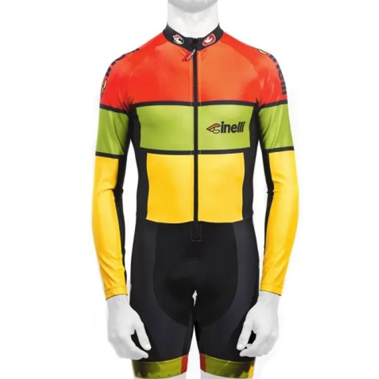 skinsuits 3 USA-CINELII облегающий костюм для триатлона, осенняя одежда для велоспорта, мужские костюмы из лайкры с длинным рукавом, одежда для тела, профессиональный комбинезон, дорожная одежда - Цвет: skinsuits 3