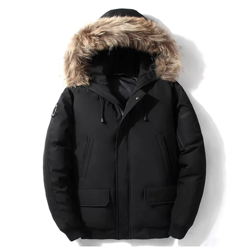

Nice Winter Pop Men Down Jacket Clothing High Quality Casual Big Fur Collar Short Jacket Duck Down Coat Male Brand Clothes