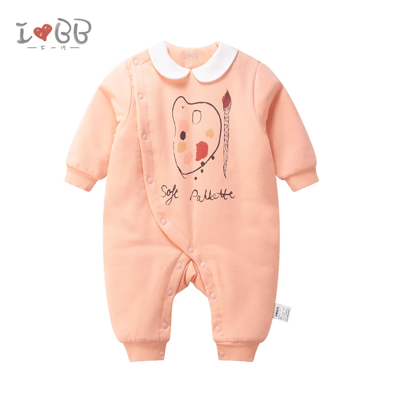 1 PCS romper Детский комбинезон Newnorn, комбинезон с длинными рукавами для малышей, на пуговицах, для 3-12 месяцев, Милая зимняя одежда для девочек - Цвет: 1 PCS romper