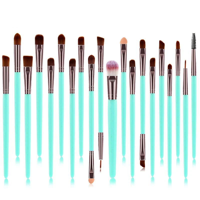 20/5Pcs Hot Sell Makeup Brushes Set Eye Shadow Foundation Powder Eyeliner Eyelash Eyebrow Brush Cosmetic Beauty Make Up Tool Kit - Handle Color: Green Coffee