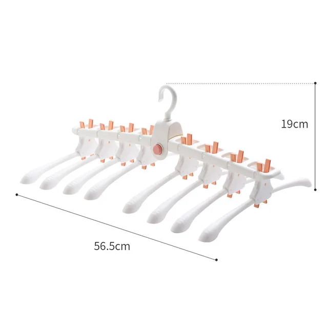 Foldable Rotatable Clothing Hangers Creative with Hooks Scarf Clothes Drying Hanger Closet Garment Racks Hangers for Clothes - Цвет: Without Hooks-Orange