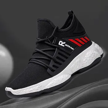 

Men Sneakers In Men's Casual Shoes Flyknit Sneakers Fashion Spring Shoes Stylish Lace Up Flats Chaussure Breath 2020 New Arrival