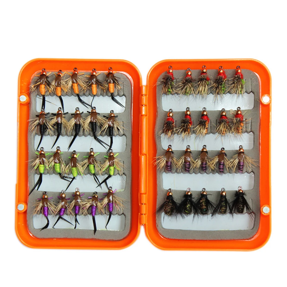 40Pcs Mini Fishing Artificial Lifelike Lure Moth Trout Dry Fly Shaped Crank Bait Insect Flies Hook Tackle