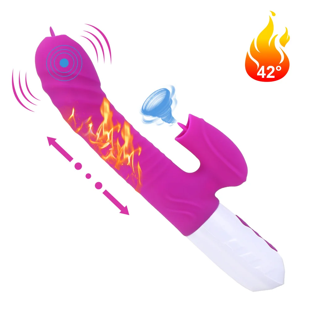 Vibratore bacchetta vibratore telescopico riscaldabile vibratore doppia lingua giocattoli del sesso per le donne G Spot Clitoride S_voghion.com