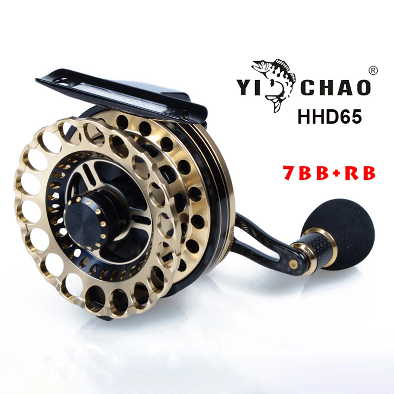 

YICHAO Fishing Reel Golden Black Strong And Sturdy Quick Disassembly Aluminum Alloy Non-Slip Shock Absorption Net