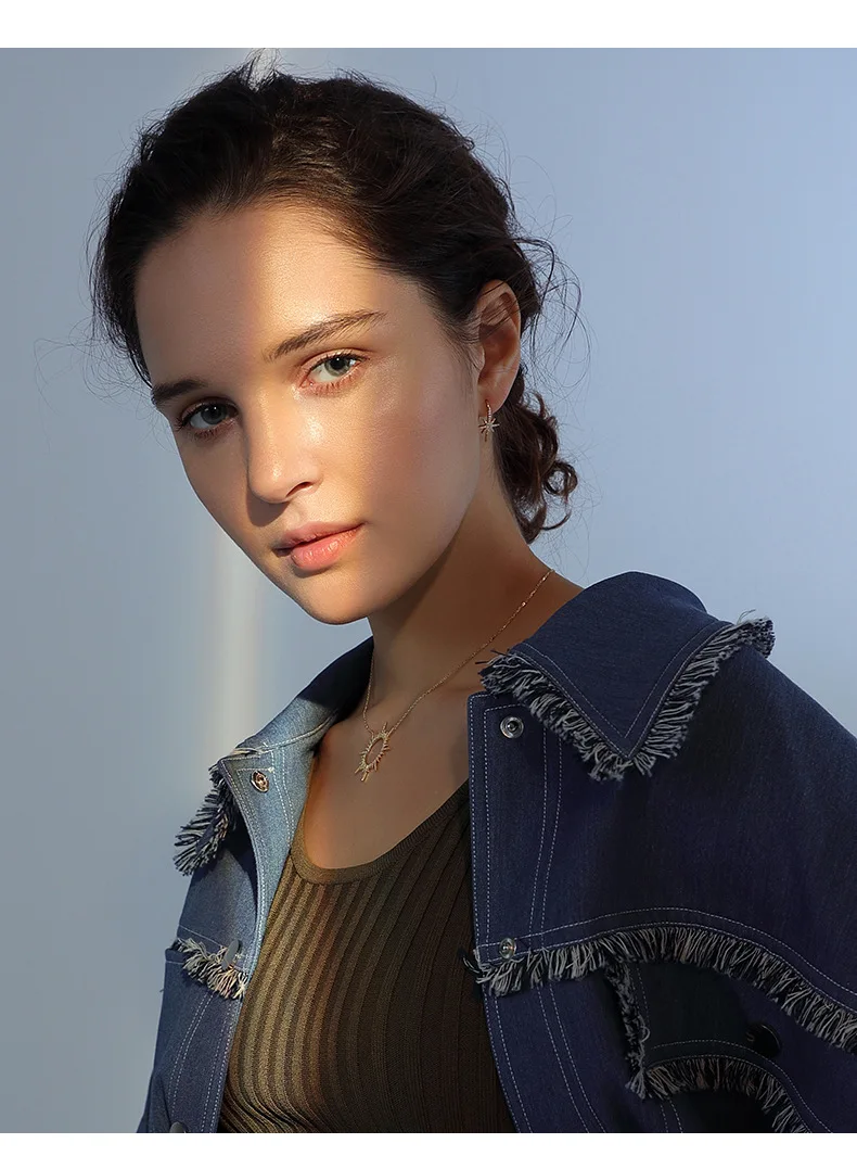 Модные серьги с фианитами цвет золото в форме звезды для женщин модные украшения