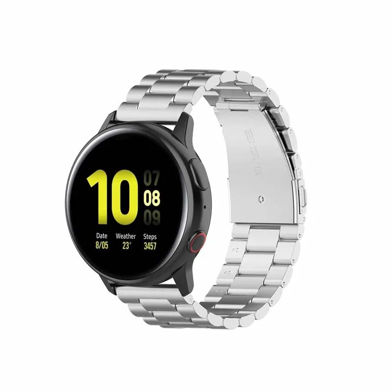Для samsung galaxy watch Active active 2(40 мм 44 мм) универсальная стальная полоса 20 мм Ширина