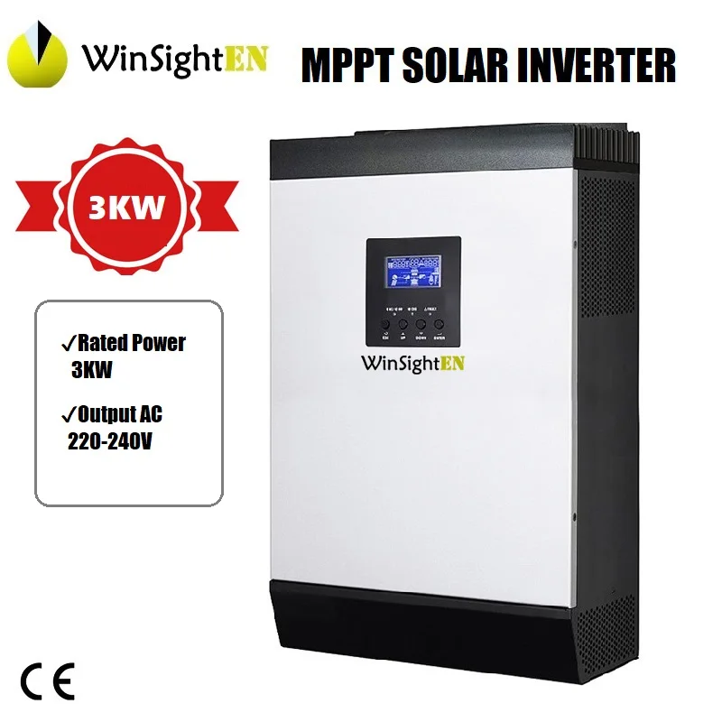 

MPPT Solar Inverter 3KVA 3000W Pure Sine Wave Solar Charge Controller Solar Panel 25A 600W 60A 1500W Battery 24V