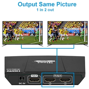 4K Ultra HD HDMI сплиттер HDCP2.2 4K@ 60Hz сплиттер HDMI 1 в 2 выхода для двойного монитора 1x2 сплиттер совместим с ПК PS3 PS4 Xbox