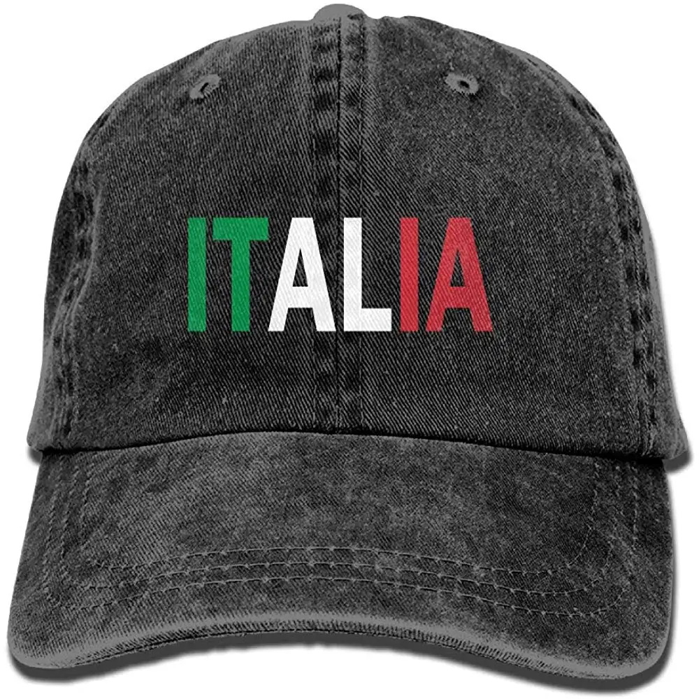 Italia Мужская Женская вымытая джинсовая бейсболка Регулируемая задняя застежка Кепка Дальнобойщика шляпы от солнца