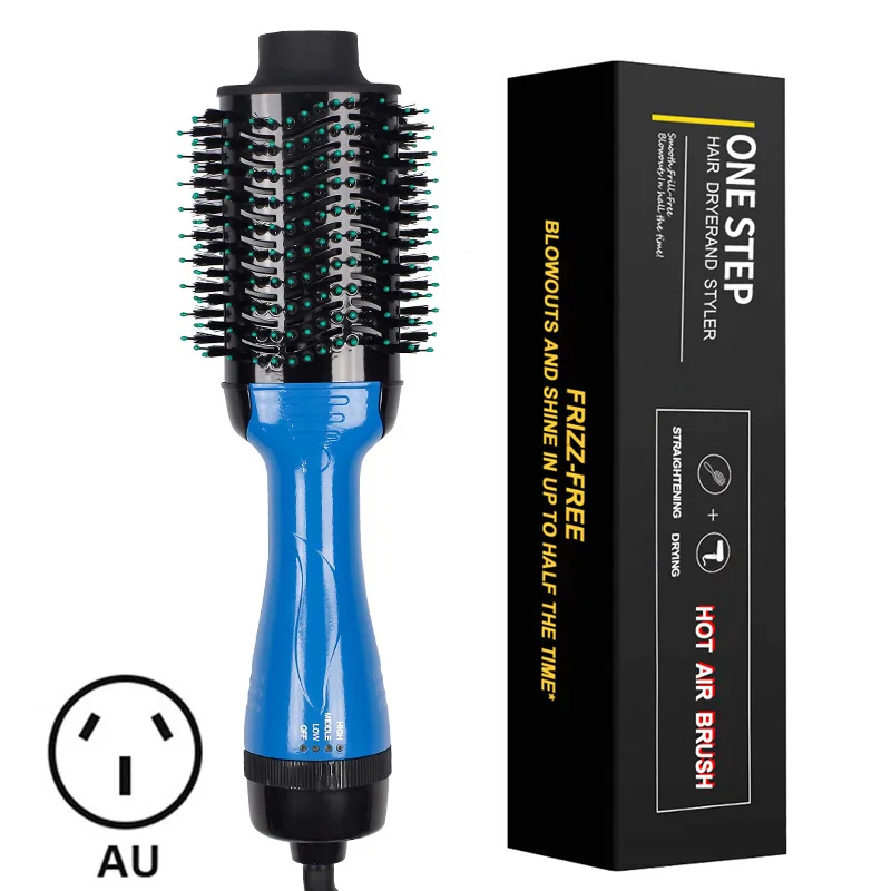 au plug BL 3 в 1 расческа для волос одношаговые Фены и объемные женские расчески для волос фен-щетка выпрямитель бигуди для укладки горячая расческа щетка для волос фен для волос фен щетка гребень для волос - Цвет: au plug BL