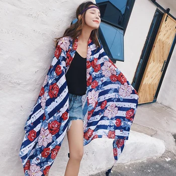 

2020 New Hot Fashion Party Scarves Shawl Elegant Women Lady Vintage Long Soft Cotton Voile Print Autumn Winter Christmas