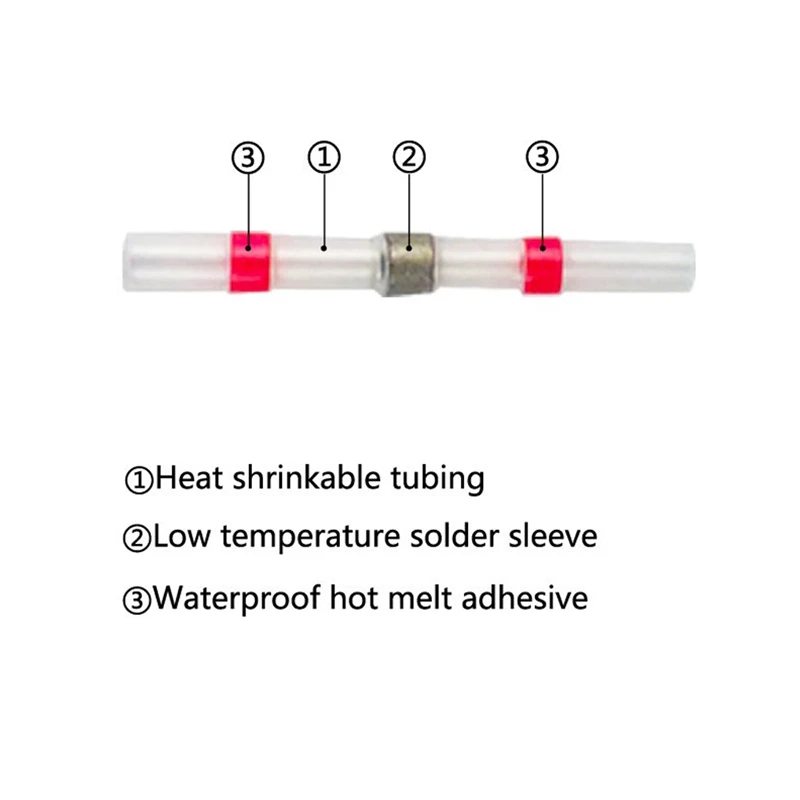 50 шт. припоя уплотнения провода разъемы, термоусадочные стыковые соединители водонепроницаемые изолированные электрические стыковые клеммы для автомобильных Mari