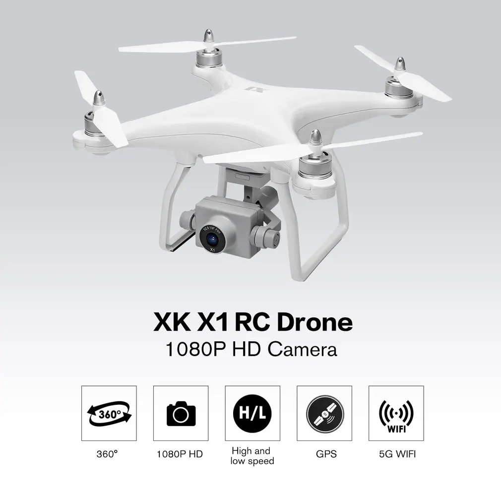 XK X1 RC игрушка Дрон с 5G wifi 1080P HD камера Пульт дистанционного управления Самолет Безголовый режим Дрон игрушки с 2200mAh Lipo-батарея подарок