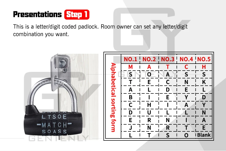 Кодовый замок-головоломка для комнаты побега с буквой/цифрой Пароль замок безопасности широкая Скоба комбинация металлический замок GENTENLY