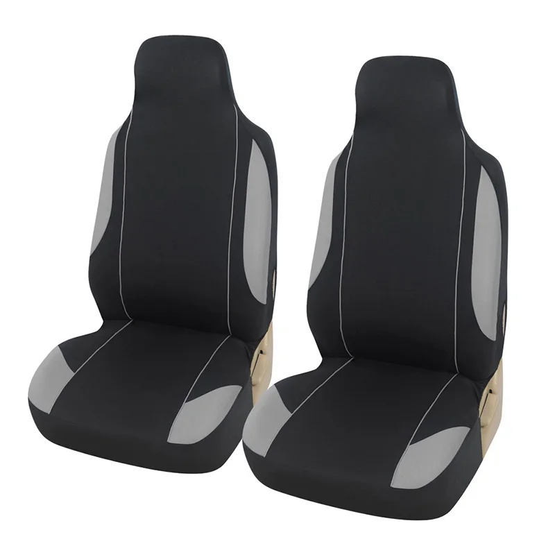 Gray seat cover Новое Премиум автомобильное кресло из полиэстера крышка Совместимость, подушка безопасности с различными цветами дополнительные чехлы для сидений для большинства моделей автомобильных сидений - Название цвета: Gray seat cover