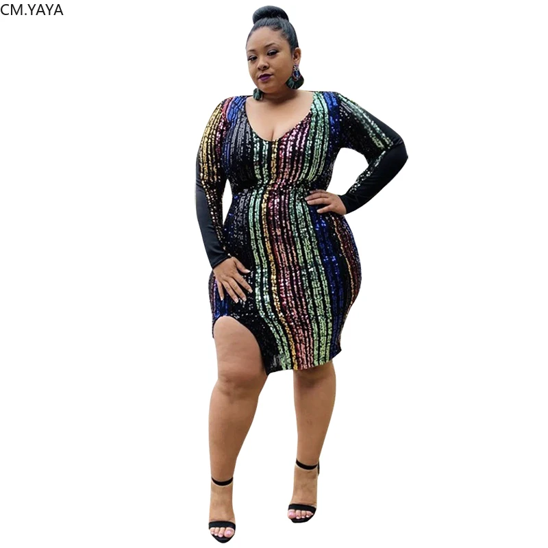 Размера плюс XL-5XL женское платье для осени и зимы расшитые блестками подкладка с