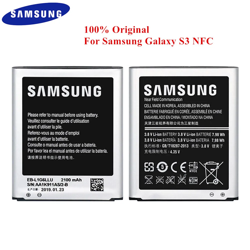 Батарея EB-L1G6LLU для samsung Galaxy S3 GT-i9300 i9305 i747 i535 T999 L710 I9300I 2100 мА/ч, настоящая Ёмкость с NFC