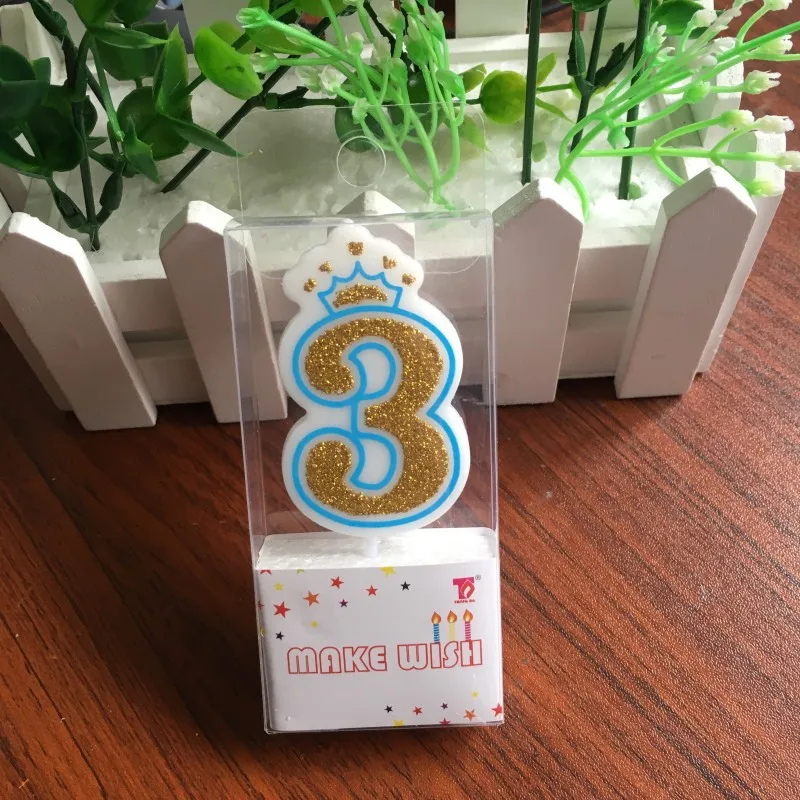 Creative Gold Pink/Blue Birthday Number Candles 0-9 for Kids Adult Girls Boys Birthday Party Candles Supplies Cake Decorations