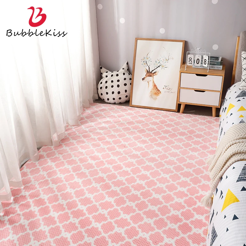 Bubble Kiss Pink Pile Coral Fleece Carpet Per Soggiorno Home Cartoon Motivo Geometrico Tappeto Antiscivolo Camera Da Letto Decor Area Tappeto