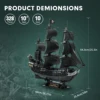 CubicFun 3D Puzzles Large Pirate Ship 26.6" Difficult Watercraft Model Queen Anne's Sailboat Building Kits Toys for Adults Kids 6