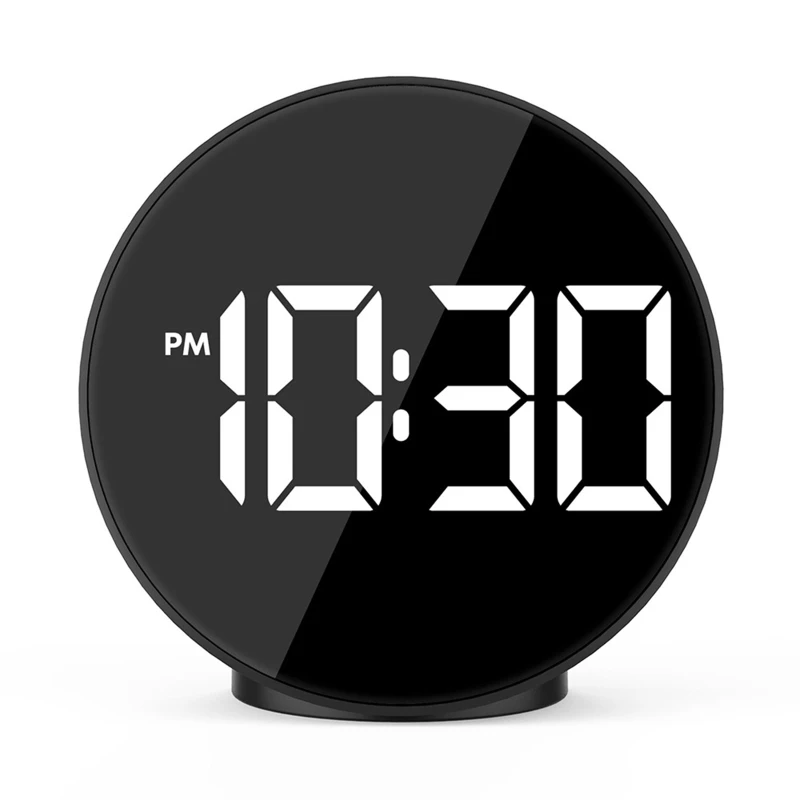 

LED Alarm Clock Voice Control Table Wake Up Light Electronic Large Time Temperature Display Home Decor