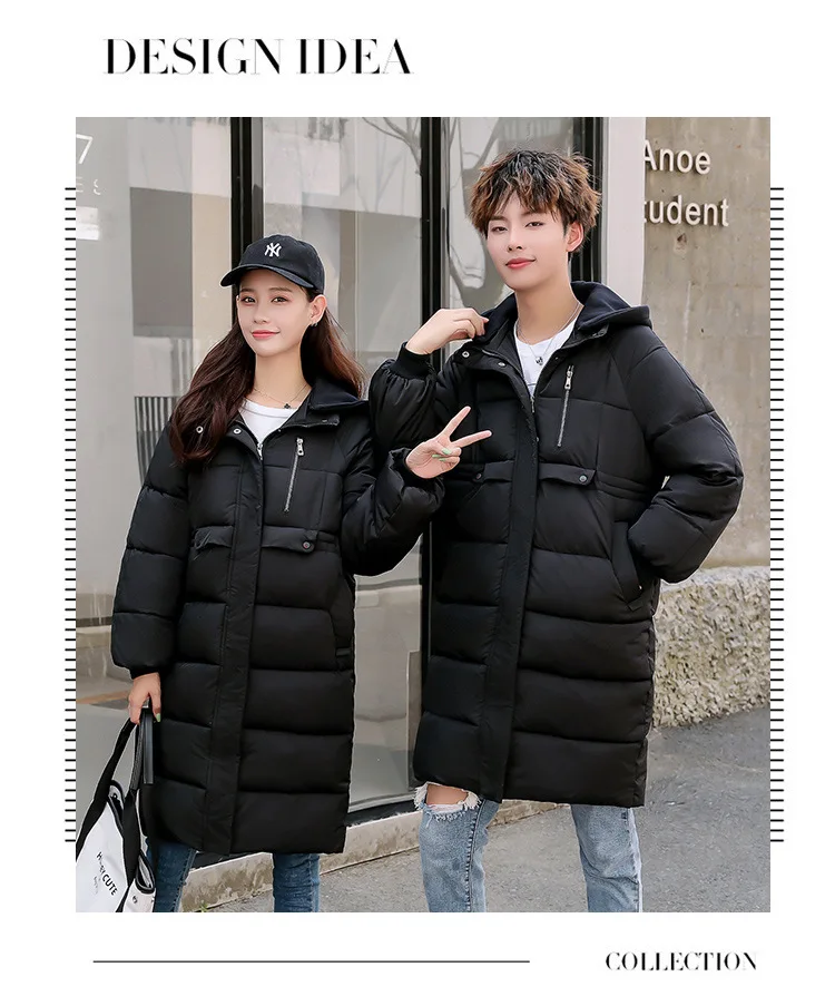 Photo Shoot Mid-length down Feather Cotton-padded Clothes WOMEN'S Dress Thick Loose-Fit Couples Men And Women Winter Large