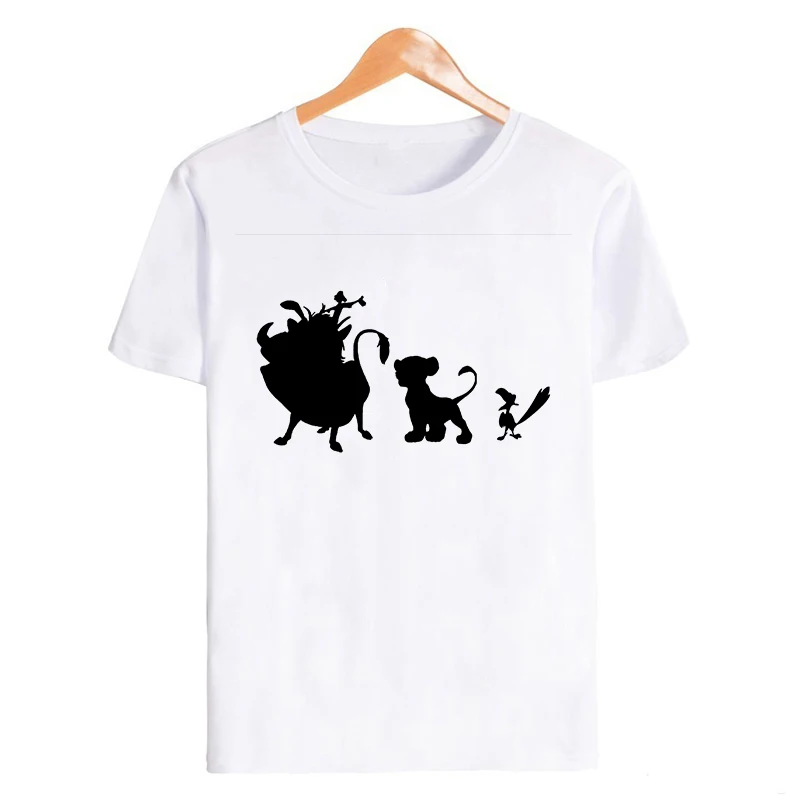 Showtly Hakuna Matata Women Harajuku Ullzang the lion king T-shirt Femme Homme Summer Tshirt Fashion Top Tee Female T Shirt - Цвет: 19bk004-white
