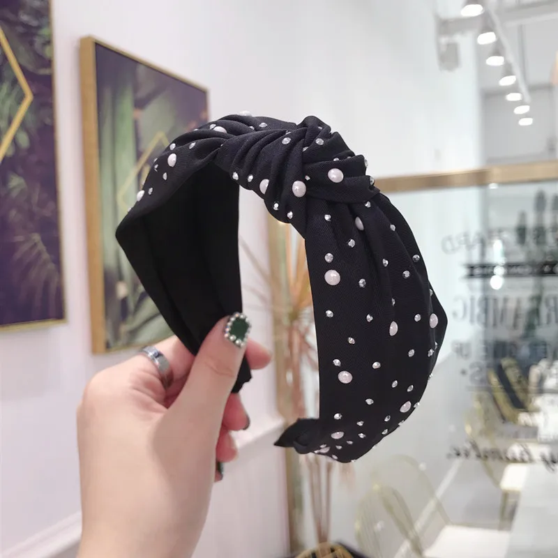 Лучшие женские модные корейские повязки с узелком для женщин, ручная работа, свадебные аксессуары для волос для девочек, блестящие повязки для волос в стиле бохо, подарки, Weholesale - Цвет: 32