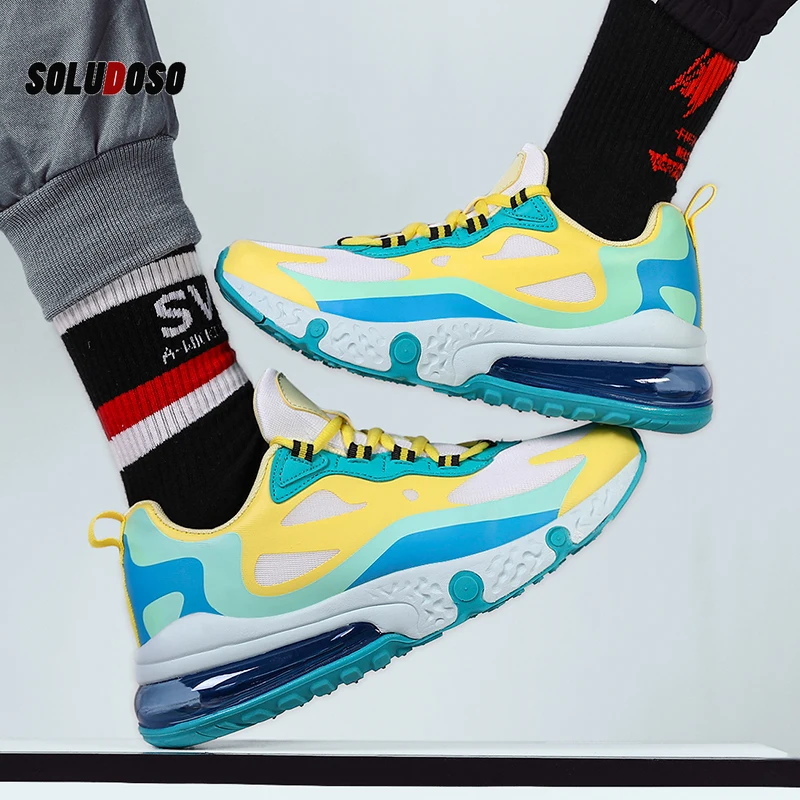 

SOLUOSO casual shoes men's antiskid thick bottom high tech shockproof air cushion sneaker lace up breathable simple men's shoes