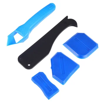 

5pcs Caulk Finishing Applicator Plastic Scraper Sealant Smoothing Tools Kit