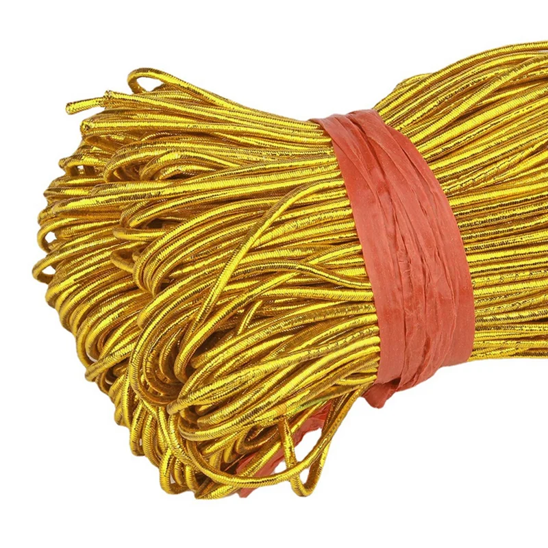 1mm rope elastic metallic string gold