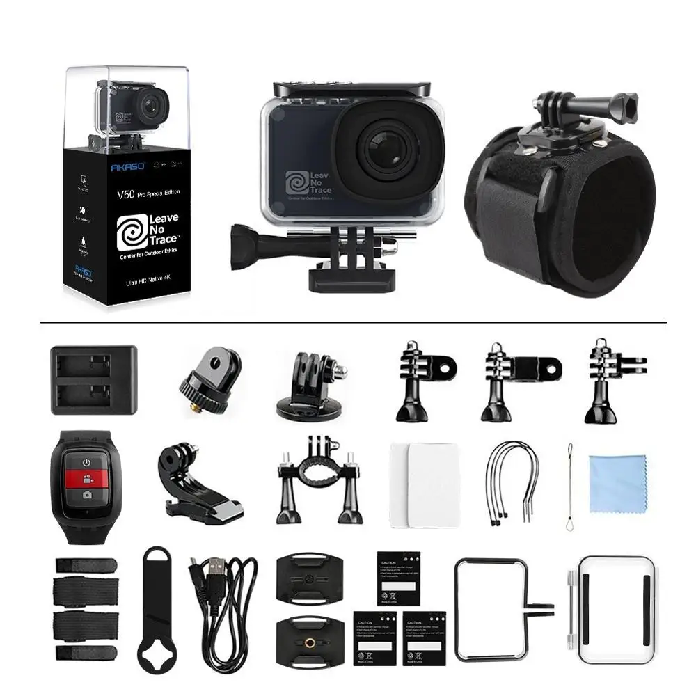  AKASO 2019 Original V50 Pro SE 4K 60fps Action Camera built in 4G DDR 2inch touch Screen 20MP Sprot