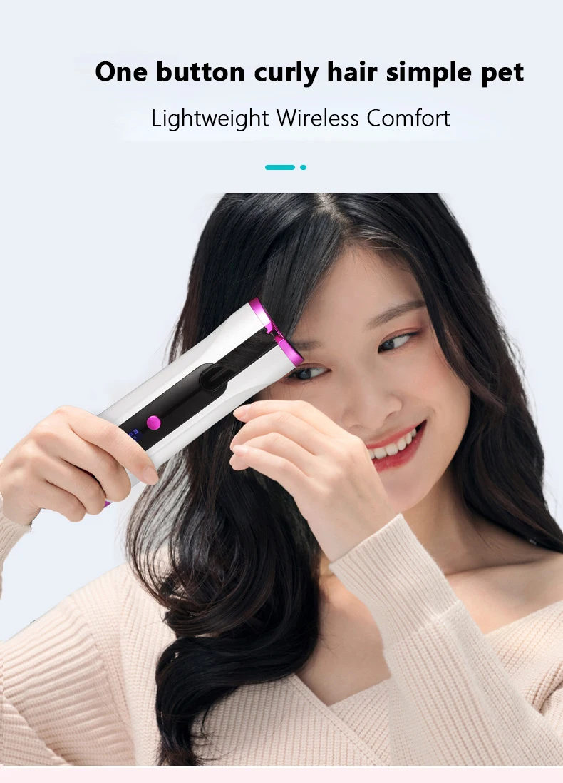 Automatic Hair Curler Ceramic Iron Curling for Waver Wand Curlers Cordless USB Charging | Красота и здоровье