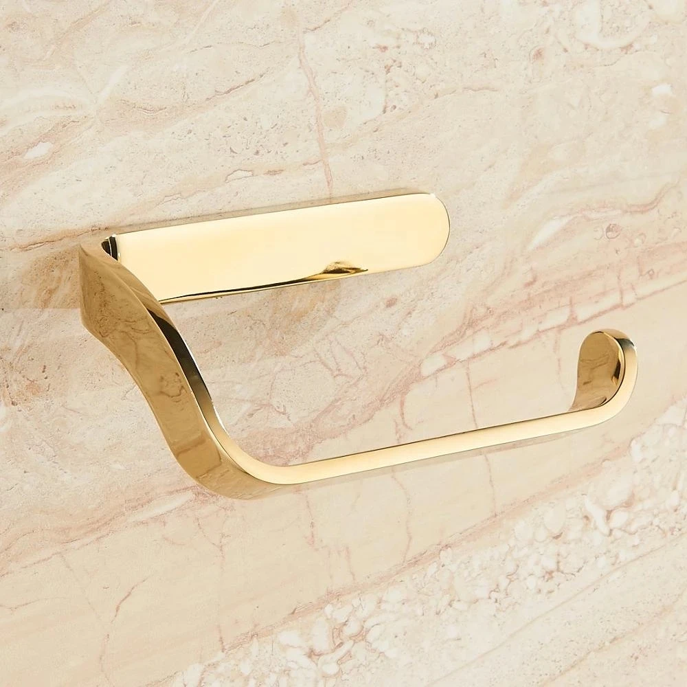 Nordic Minimalist Golden Toilet Paper Holder Matte Black Toilet Paper Holder Bathroom Accessories Wall-mounted Roll