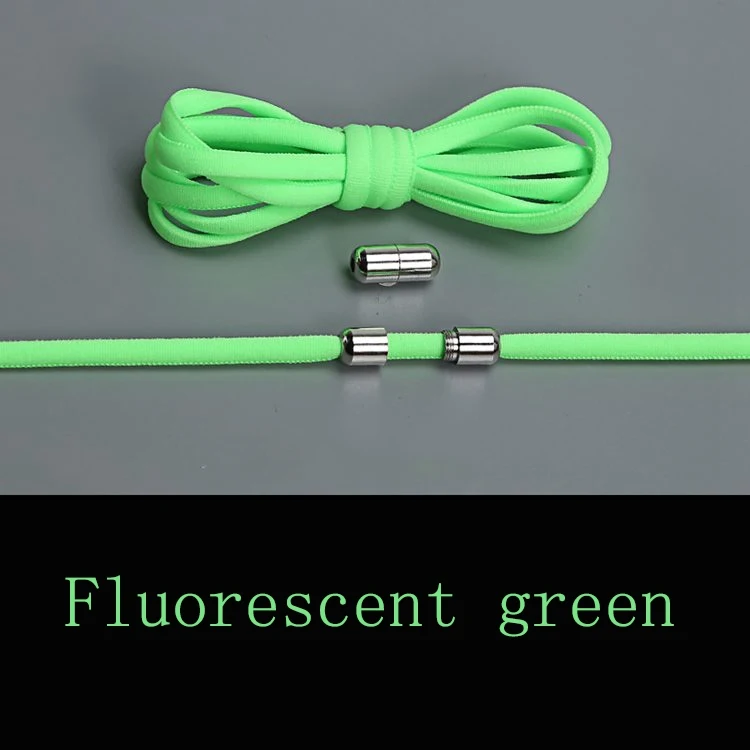 FLuorescent Green 1 пара шнурки без завязок круглые эластичные шнурки для обуви для детей и взрослых кроссовки шнурки быстро ленивые шнурки 21 цвет шнурки - Цвет: FLuorescent Green