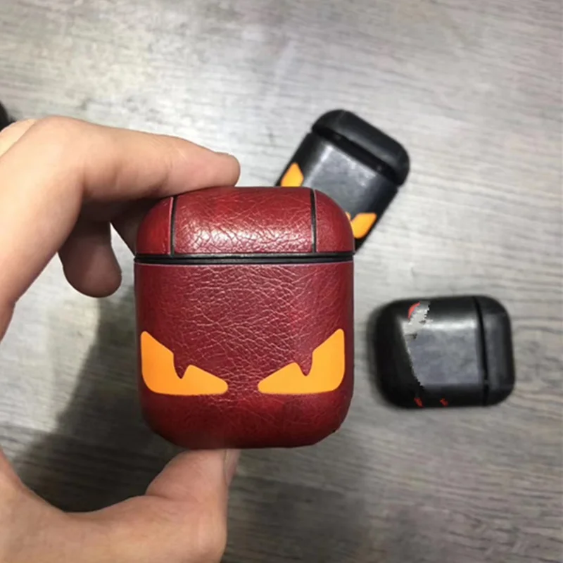 Роскошный брендовый кожаный чехол Devil Eyes для Airpods, защитная Беспроводная bluetooth-гарнитура, аксессуары, коробка для зарядки, сумка для наушников - Цвет: 7