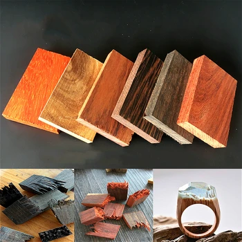 

6pcs/set Resin Epoxy Art Craft Sandalwood Natural Unfinished Wood Pendant Jewelry Making DIY crystal epoxy material wood ring